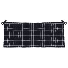 Poduszka na ławkę ogrodową, czarna w kratkę, 120x50x7 cm Lumarko!