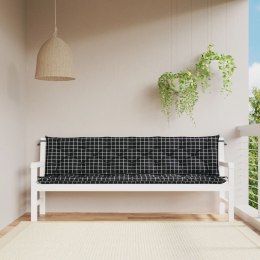 Poduszka na ławkę ogrodową, czarna w kratkę, 200x50x7 cm Lumarko!