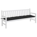 Poduszka na ławkę ogrodową, czarna w kratkę, 200x50x7 cm Lumarko!