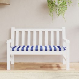 VidaXL Poduszka na ławkę ogrodową, niebiesko-białe paski, 120x50x7 cm