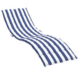 VidaXL Poduszka na leżak, niebiesko-białe paski, tkanina Oxford