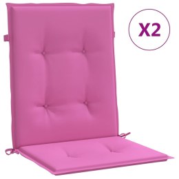 VidaXL Poduszki na krzesła z niskim oparciem, 2 szt., różowe, tkanina
