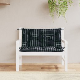 VidaXL Poduszki na ławkę ogrodową, 2 szt., czarne w kratę, 100x50x7 cm