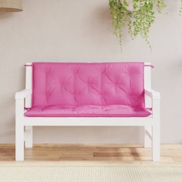 VidaXL Poduszki na ławkę ogrodową, 2 szt., różowe, 120x50x7 cm