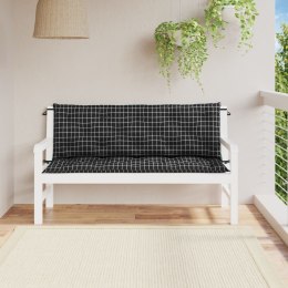 VidaXL Poduszki na ławki ogrodowe, 2 szt., czarne w kratę, 150x50x7 cm