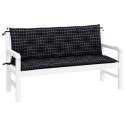 Poduszki na ławki ogrodowe, 2 szt., czarne w kratę, 150x50x7 cm Lumarko!