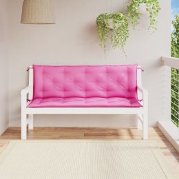 VidaXL Poduszki na ławki ogrodowe, 2 szt., różowe, 150x50x7 cm
