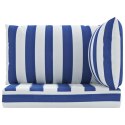 Poduszki na palety, 3 szt., niebiesko-białe paski, Oxford Lumarko!