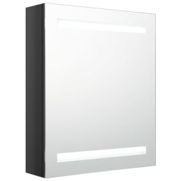 Szafka łazienkowa z lustrem i LED, lśniąca czerń, 50x14x60 cm Lumarko!