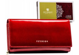 Pojemny, skórzany portfel damski z systemem RFID — Peterson Lumarko!