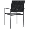 Krzesła ogrodowe, 2 szt., czarne, 54x62,5x89 cm, polirattan Lumarko!