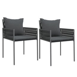 VidaXL Krzesła ogrodowe z poduszkami, 2 szt., czarne, 54x61x83 cm