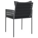 VidaXL Krzesła ogrodowe z poduszkami, 2 szt., czarne, 54x61x83 cm