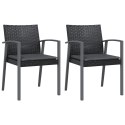 Krzesła ogrodowe z poduszkami, 2 szt., czarne, 56,5x57x83 cm Lumarko!