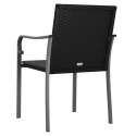 Krzesła ogrodowe z poduszkami, 2 szt., czarne, 56x59x84 cm Lumarko!