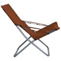 Składane krzesła plażowe, 2 szt., tkanina, brązowe Lumarko!
