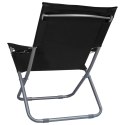 Składane krzesła plażowe, 2 szt., tkanina, czarne Lumarko!