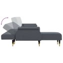 Sofa rozkładana L, ciemnoszara, 271x140x70 cm, aksamit Lumarko!