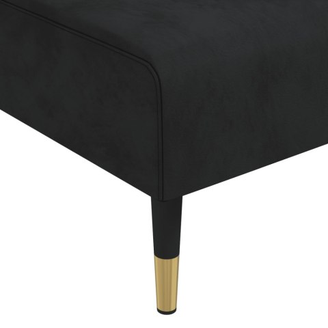 Sofa rozkładana L, czarna, 271x140x70 cm, aksamit Lumarko!