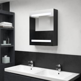 Szafka łazienkowa z lustrem i LED, czarna, 50x14x60 cm Lumarko!