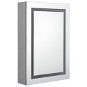 Szafka łazienkowa z lustrem i LED, szarość betonu, 50x13x70 cm Lumarko!