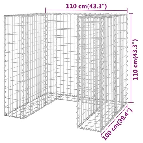 Gabionowa osłona kosza na śmieci, stal, 110x100x110 cm Lumarko!