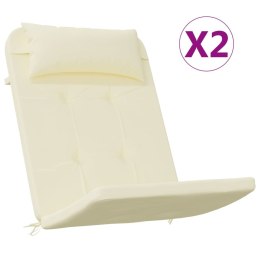 Poduszki na krzesła Adirondack, 2 szt., kremowe, tkanina Oxford Lumarko!