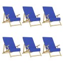 VidaXL Ręczniki plażowe, 6 szt., niebieskie, 60x135 cm, 400 g/m²