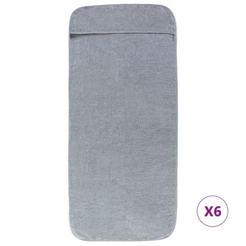 Ręczniki plażowe, 6 szt., szare, 60x135 cm, tkanina, 400 g/m² Lumarko!