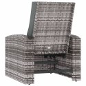 VidaXL Rozkładany fotel do ogrodu, z poduszkami, szary, polirattan
