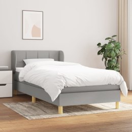 Łóżko kontynentalne z materacem, jasnoszare, tkanina, 90x190 cm Lumarko!