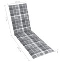 VidaXL Poduszka na leżak, szara krata, (75+105)x50x3 cm