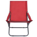 Składane krzesła plażowe, 2 szt., tkanina, czerwone Lumarko!