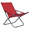 Składane krzesła plażowe, 2 szt., tkanina, czerwone Lumarko!