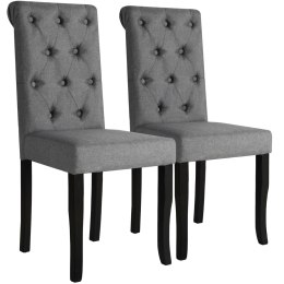VidaXL Krzesła stołowe, 2 szt., ciemnoszare, tkanina