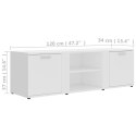 VidaXL Szafka pod TV, biała, 120x34x37 cm, płyta wiórowa