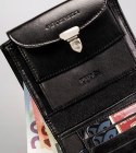Skórzany portfel damski z systemem RFID zapinany na zatrzask — Peterson Lumarko!