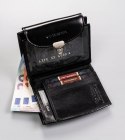 Skórzany portfel damski z systemem RFID zapinany na zatrzask — Peterson Lumarko!
