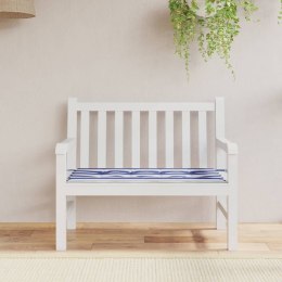 VidaXL Poduszka na ławkę ogrodową, biało-niebieskie paski, 100x50x3 cm