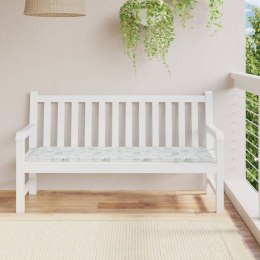 VidaXL Poduszka na ławkę ogrodową, wzór w liście, 150x50x3 cm, tkanina