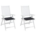 Poduszki na krzesła ogrodowe, 2 szt, czarne w kratę, 50x50x3 cm Lumarko!