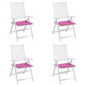 VidaXL Poduszki na krzesła ogrodowe, 4 szt., różowe, 50x50x3 cm