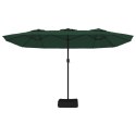 VidaXL Podwójny parasol ogrodowy, zielony, 449x245 cm