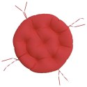 VidaXL Okrągła poduszka, czerwona, Ø 60 x11 cm, tkanina Oxford