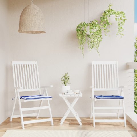VidaXL Poduszki na krzesła ogrodowe, 2 szt, niebiesko-białe, 50x50x3cm