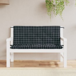 Poduszki na ławkę ogrodową, 2 szt., czarne w kratę, 120x50x7 cm Lumarko!