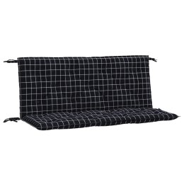 Poduszki na ławkę ogrodową, 2 szt., czarne w kratę, 120x50x7 cm Lumarko!