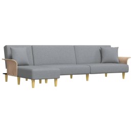 Sofa rozkładana L, jasnoszara, 279x140x70 cm, tkanina Lumarko!