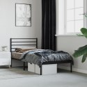 Metalowa rama łóżka z wezgłowiem, czarna, 75x190 cm Lumarko!