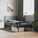 Metalowa rama łóżka z wezgłowiem, czarna, 75x190 cm Lumarko!